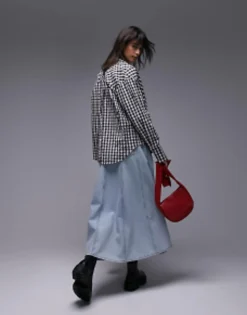 Topshop Gingham Shirt In