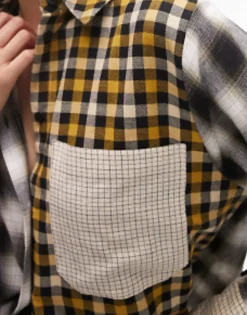 Topshop Mix And Match Check Shirt In