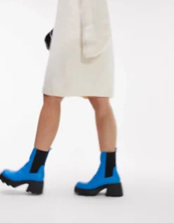 Topshop Wide Fit Margot Chunky Chelsea Boot In