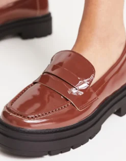 Truffle Collection Chunky Loafers In Choc