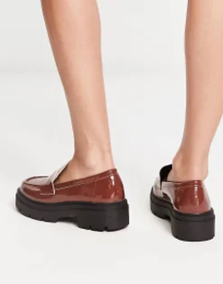 Truffle Collection Chunky Loafers In Choc