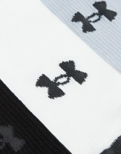 Under Armour Performance Tech 3 Pack Crew Socks In Grey White And Black