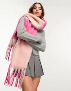 Vero Moda Brushed Check Scarf In