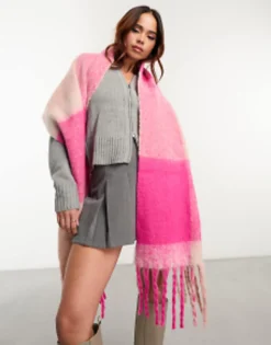 Vero Moda Brushed Check Scarf In
