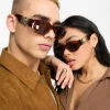 Versace Rectangle Sunglasses In Tortoiseshell