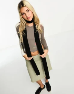 Weekday Hairy Slim Scarf In