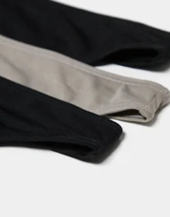 Weekday Soul Thong 3-Pack In Black And Grey