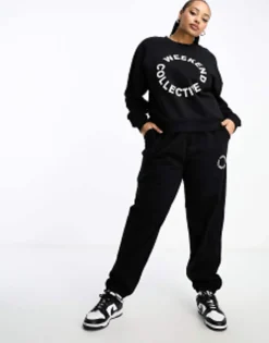 Weekend Collective Curve Co-Ord Oversized Jogger With Logo In